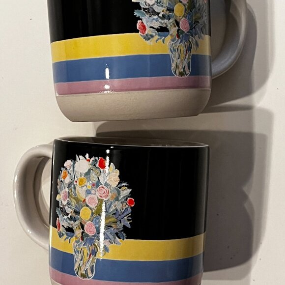 Mugs with Flowers (Set of 2 / new / by Artlifting) - Picture 3 of 15